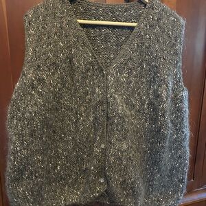 Women's Gray Knit Sweater Vest